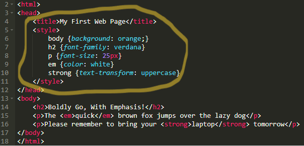 simple html code